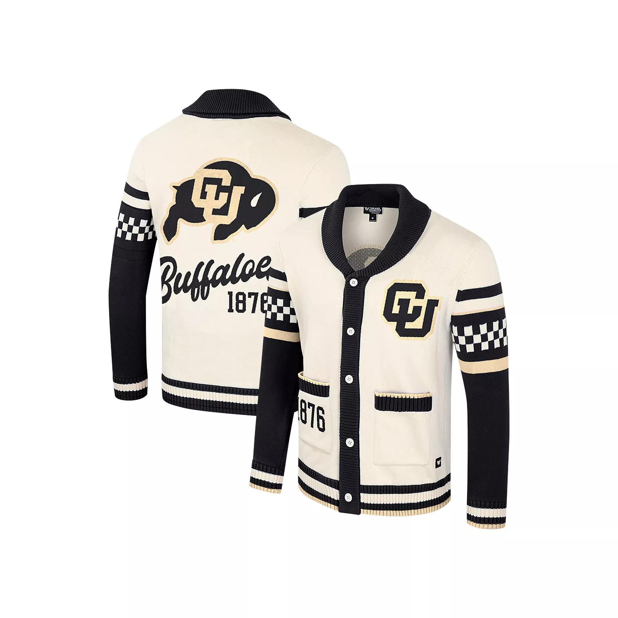 Women's Colosseum Cream Colorado Buffaloes Wild Collective Button-Up Jaquard Sweater, Size: XL, Beige Product Image