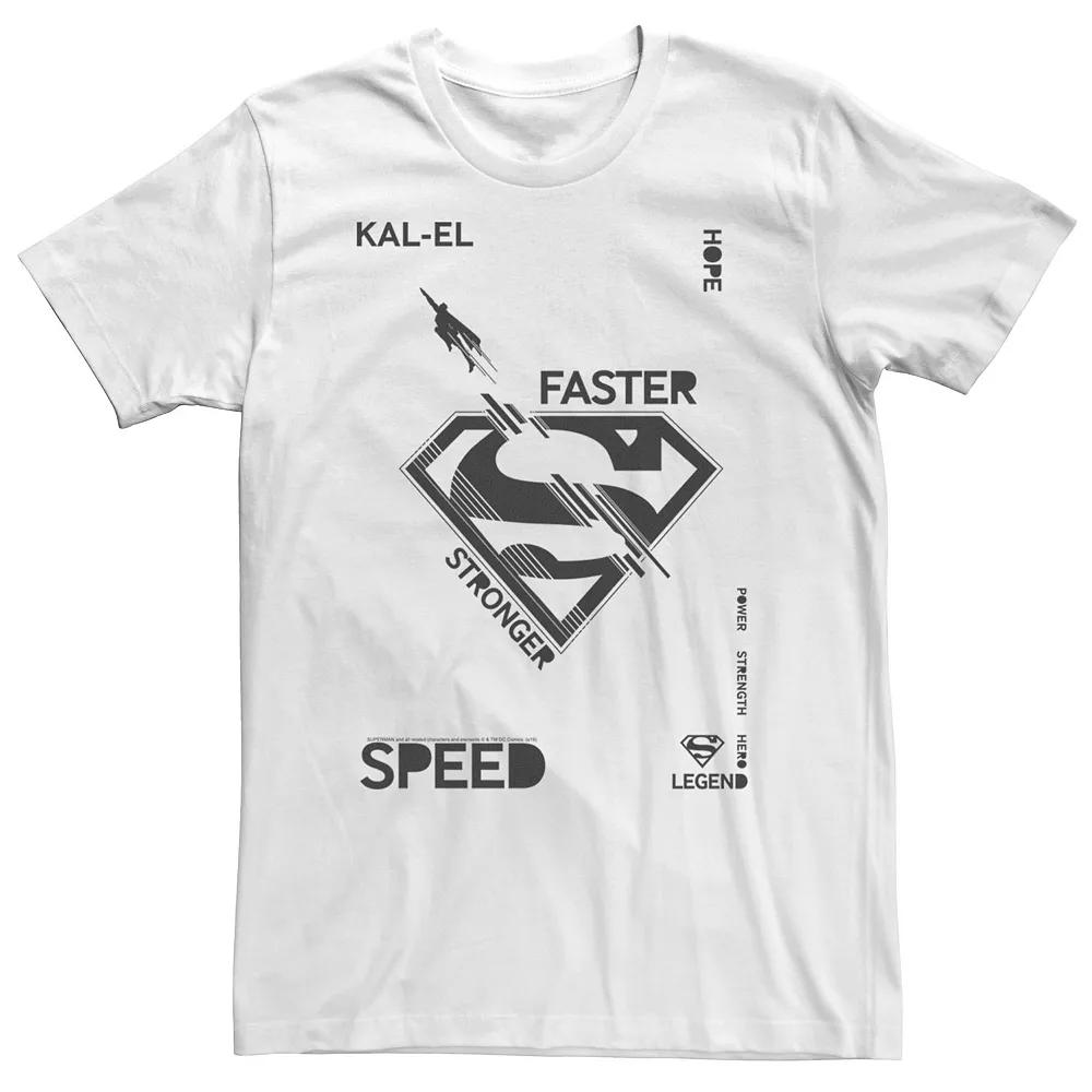Big & Tall DC Comics Superman Kal-El Faster, Stronger, Speed Logo Tee, Men's,  Product Image
