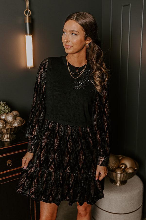 More Vino Please Velvet Mini Dress Product Image