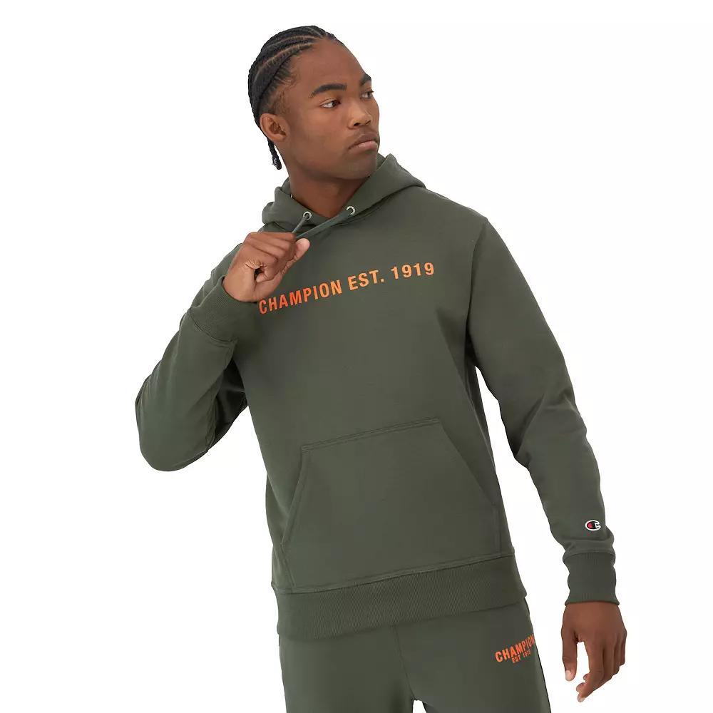Men's Champion® Est. 1919 Powerblend Graphic Hoodie, Size: Small, Orange Product Image