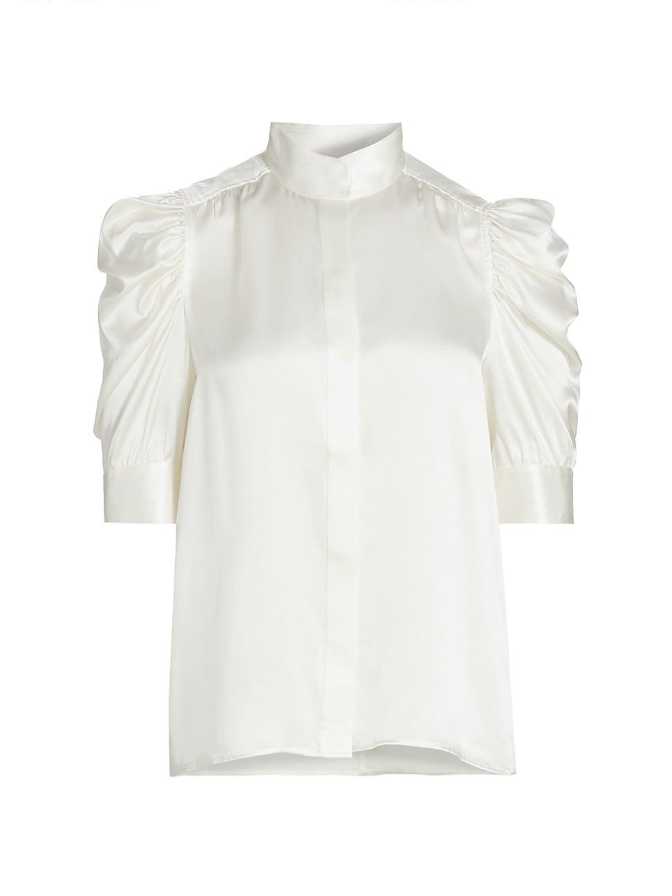 Womens Gillian Ruched Silk Top Product Image