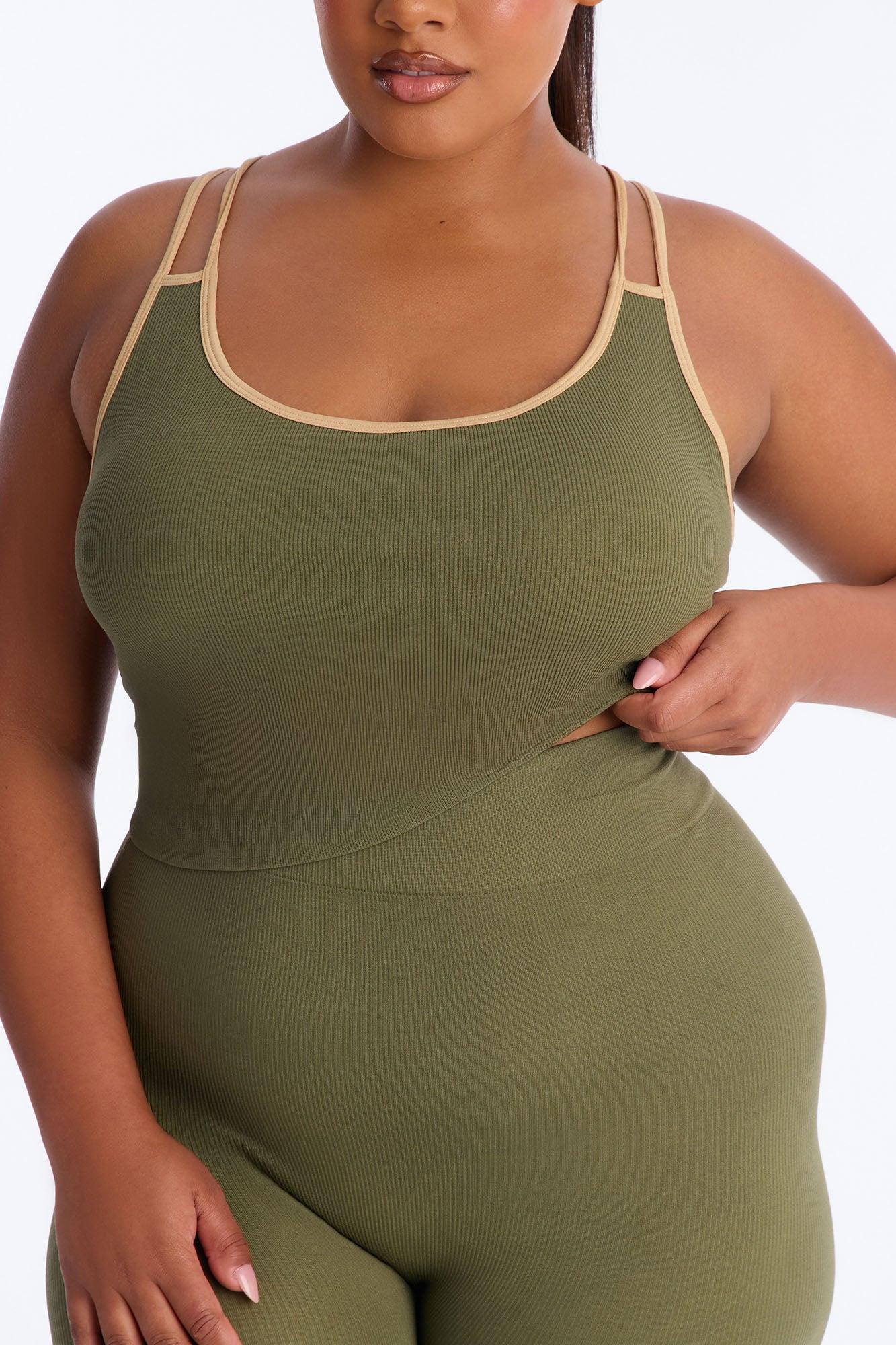 High Impact Seamless Legging Set - Olive Female Product Image