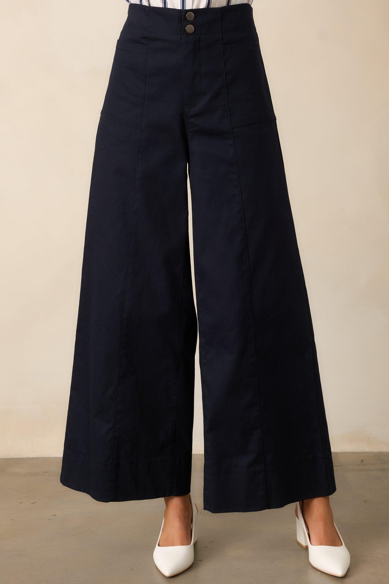 Daylight Glimmer Navy Wide Leg Pants Product Image