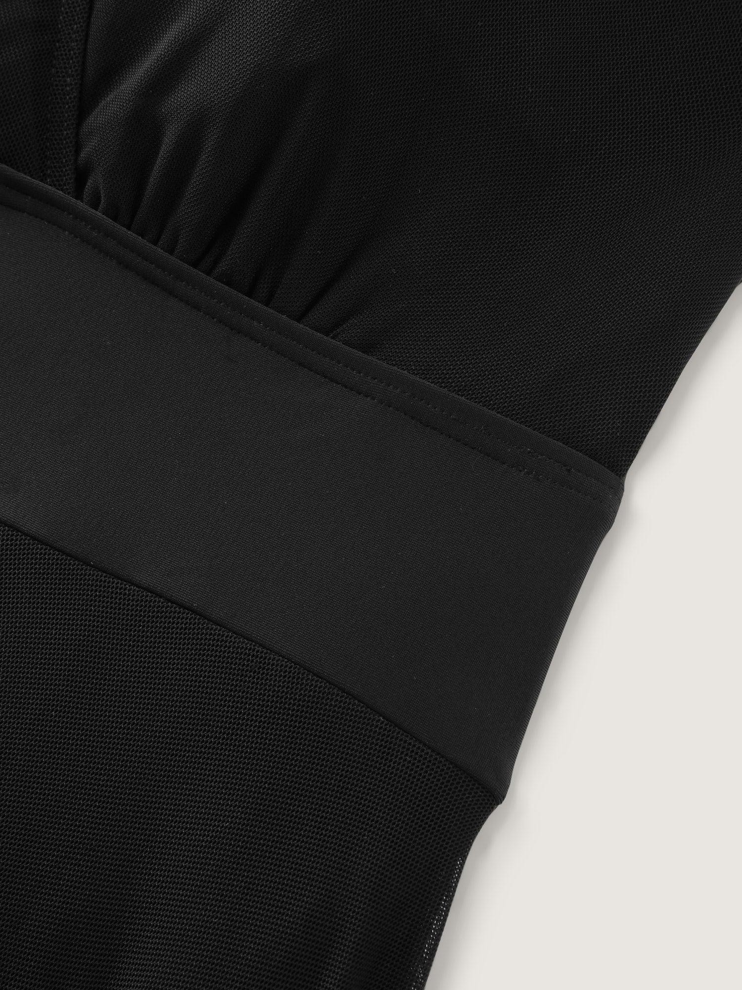 Sheer Ruffled Sleeve Layered Swim Dress Female Product Image