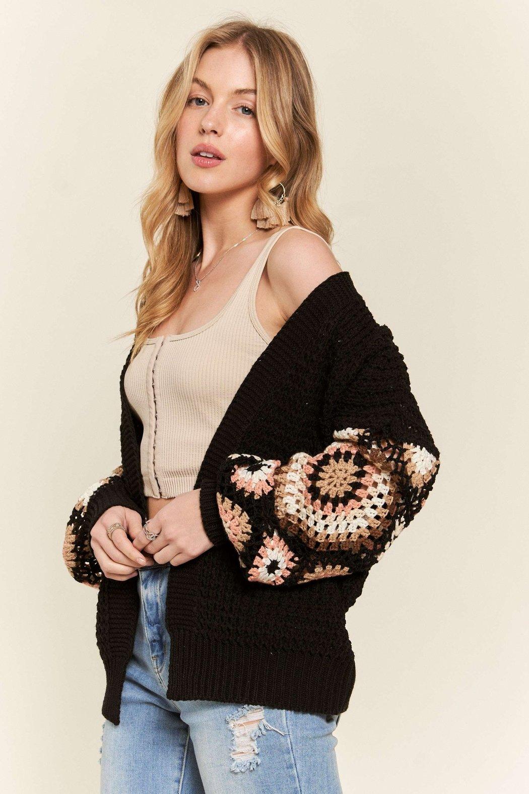 Crochet Sleeve Cardigan Product Image