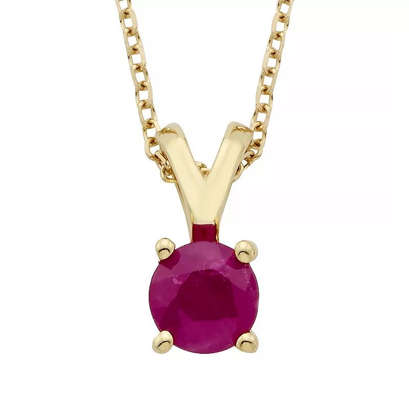 The Regal Collection 14k Gold Ruby Pendant, Women's,  Product Image