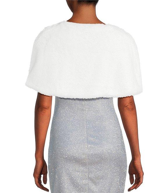 I.N. San Francisco Faux Fur Novelty Brooch Shrug Product Image