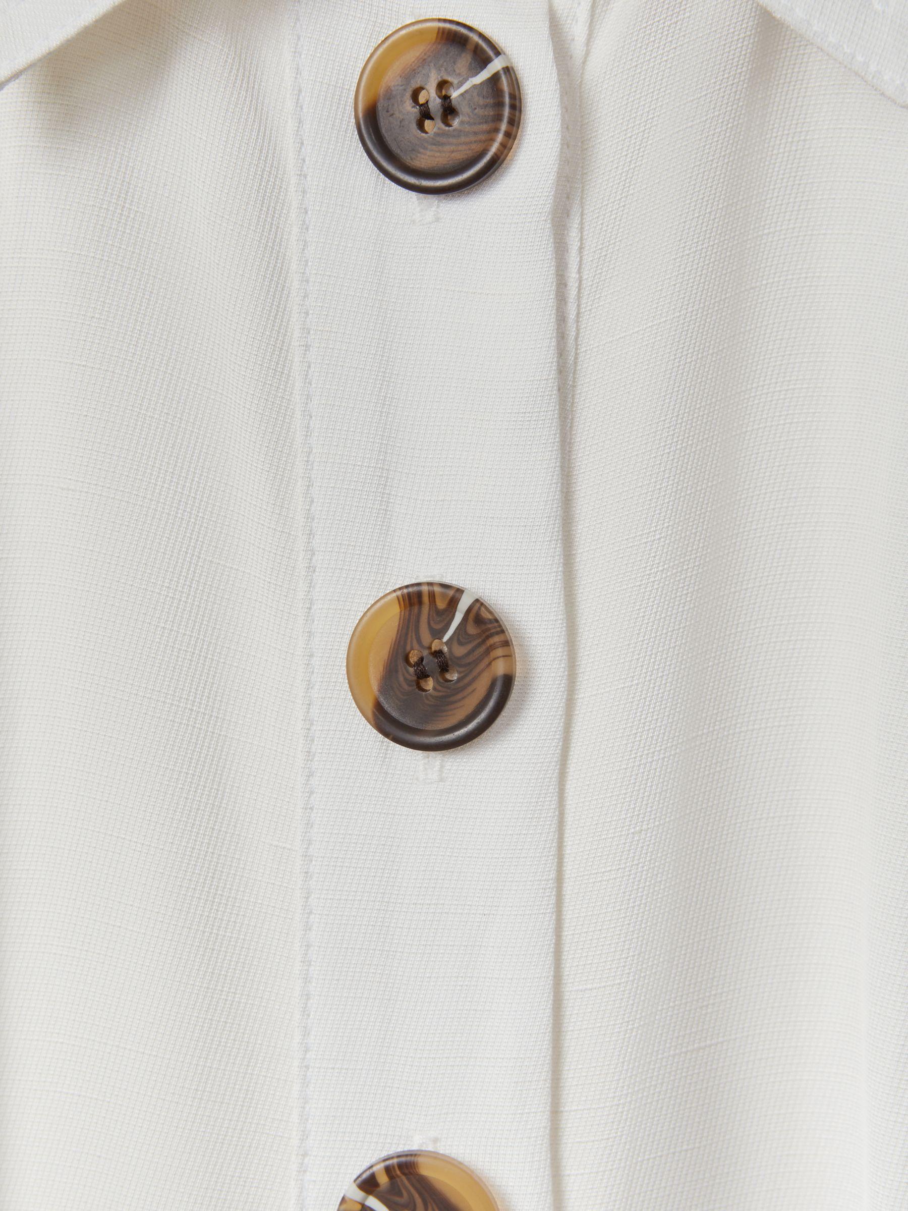 Petite Belted Wide Leg Jumpsuit in White Product Image