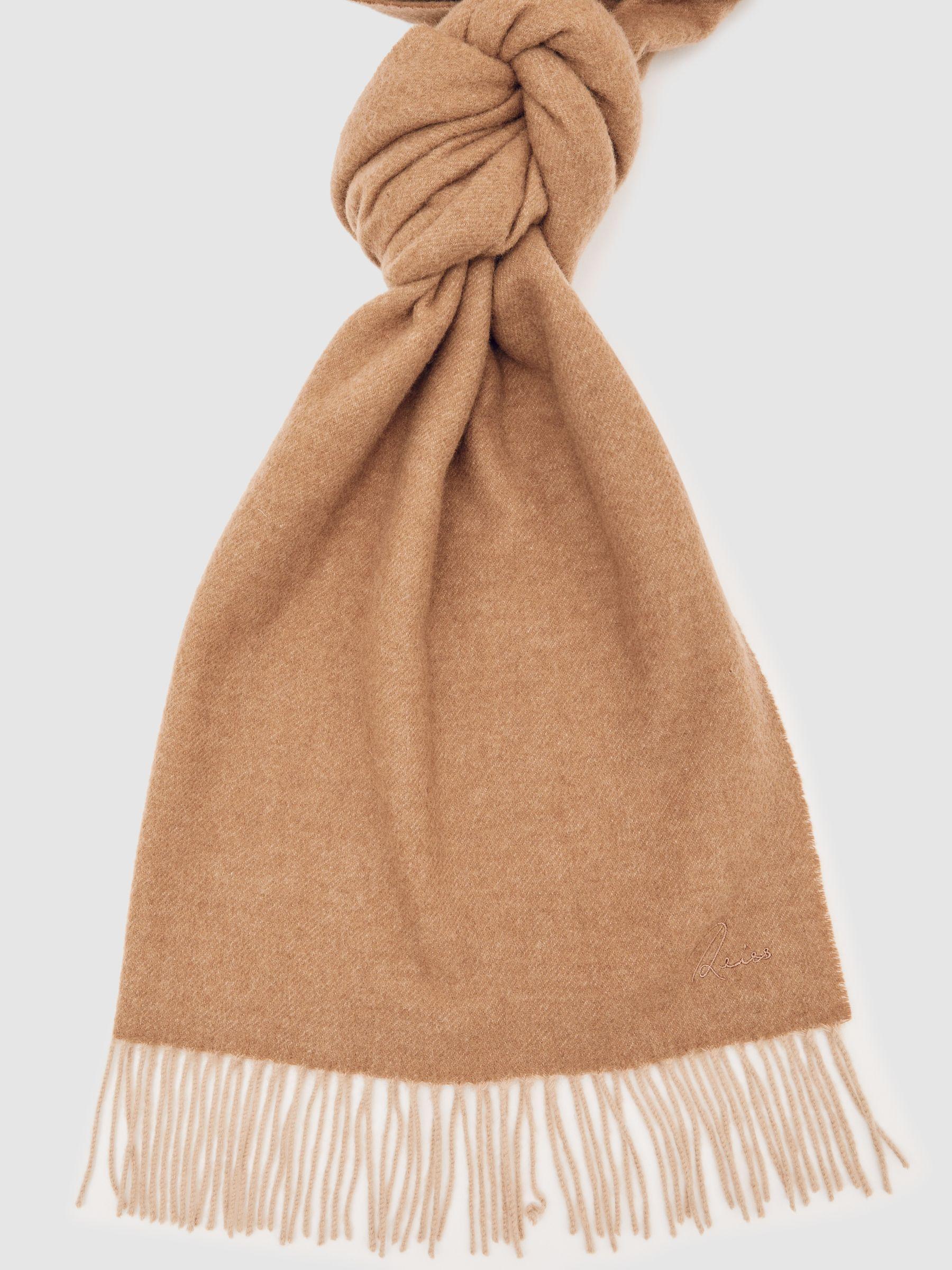 Wool-Cashmere Scarf in Taupe Product Image