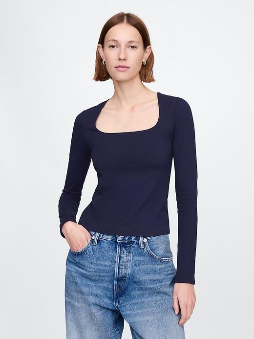 CloseKnit Jersey Square-Neck Top Product Image