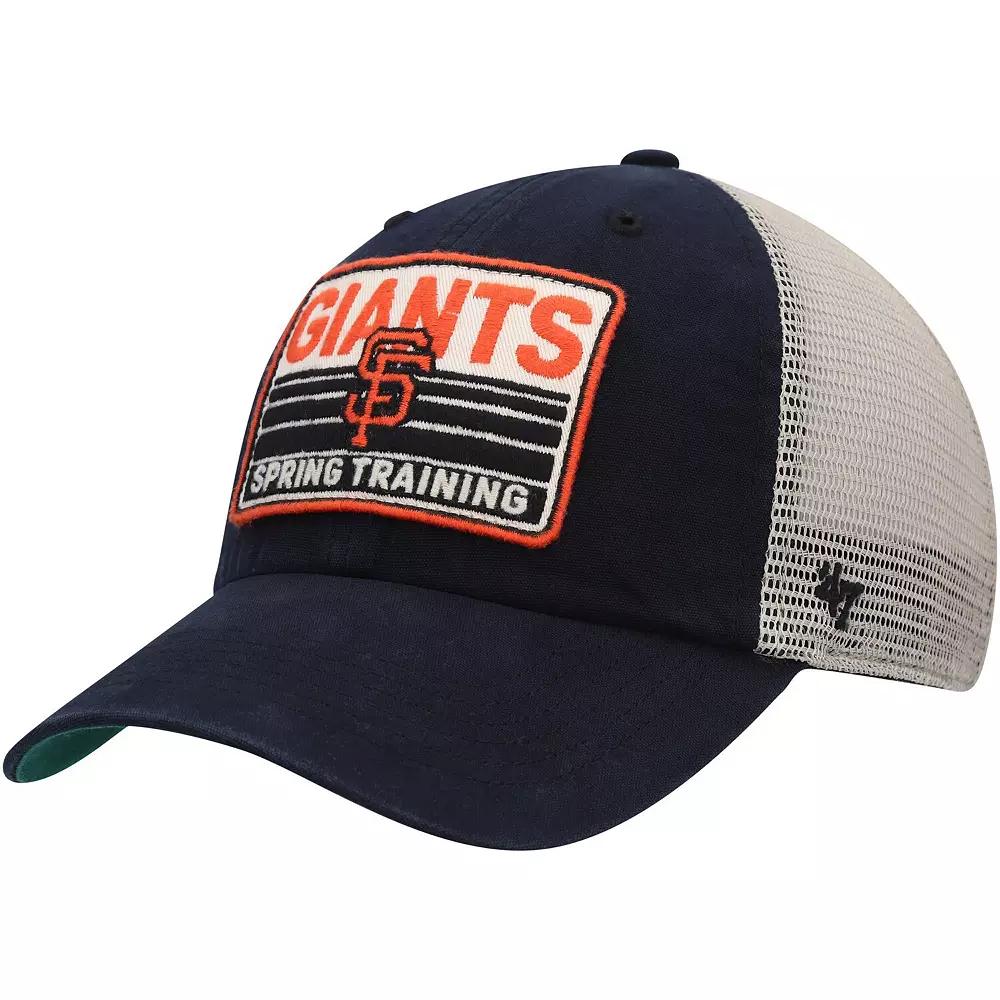 Men's '47 Black/Tan San Francisco Giants Four Stroke Clean Up Trucker Snapback Hat Product Image