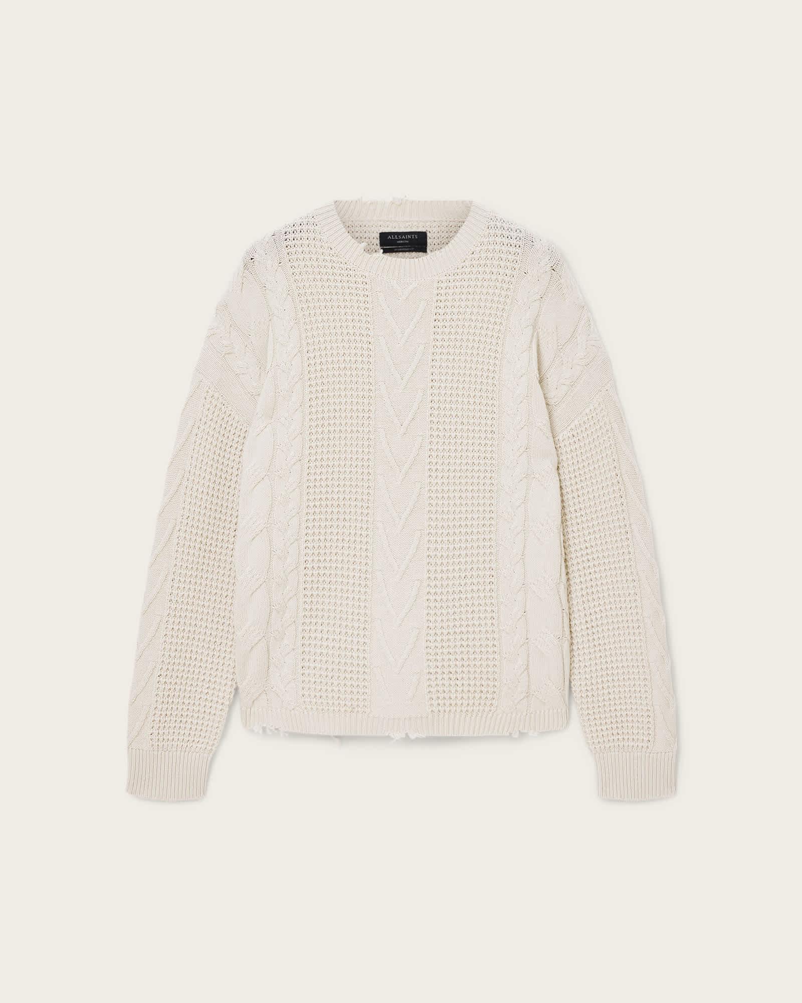 Tenter Oversized Wool Sweater ECRU WHITE | ALLSAINTS US Product Image