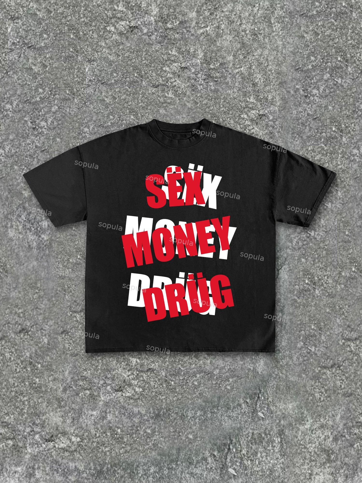 Sex Money Drug Cotton T-shirt Product Image