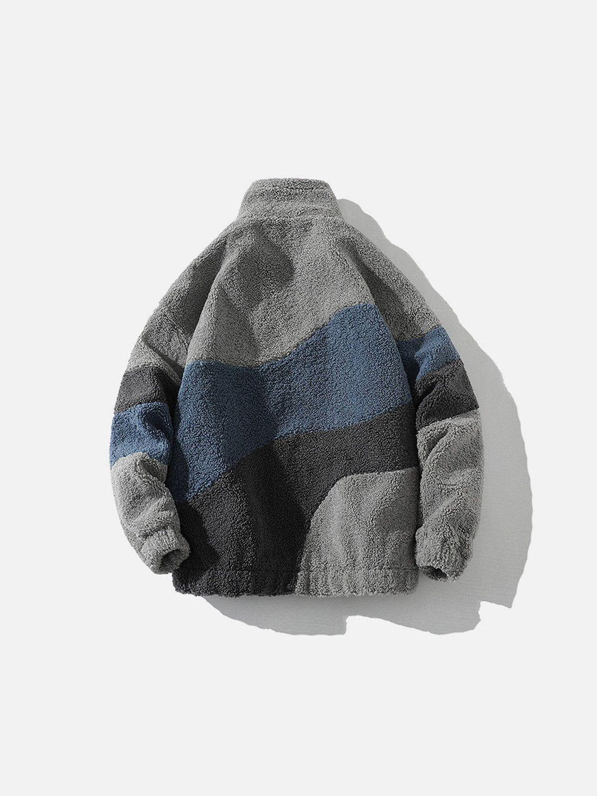 Aelfric Eden Patchwork Color Block Sherpa Coat Product Image