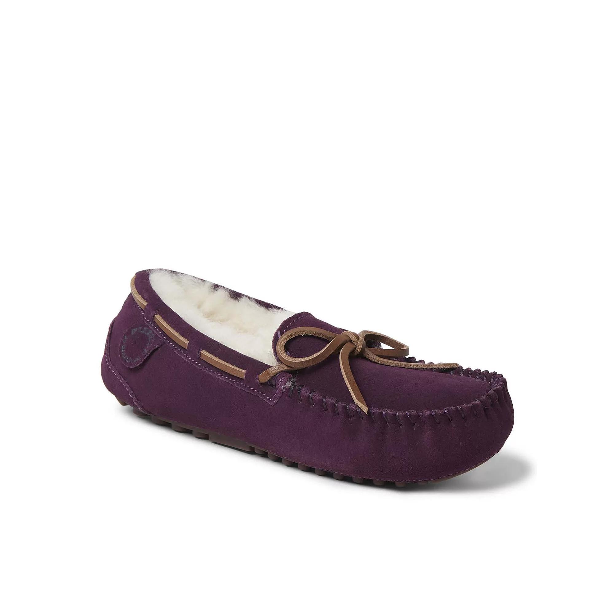Fireside by Dearfoams Victoria Genuine Shearling Lace Women's Moccasin Slippers,  Product Image
