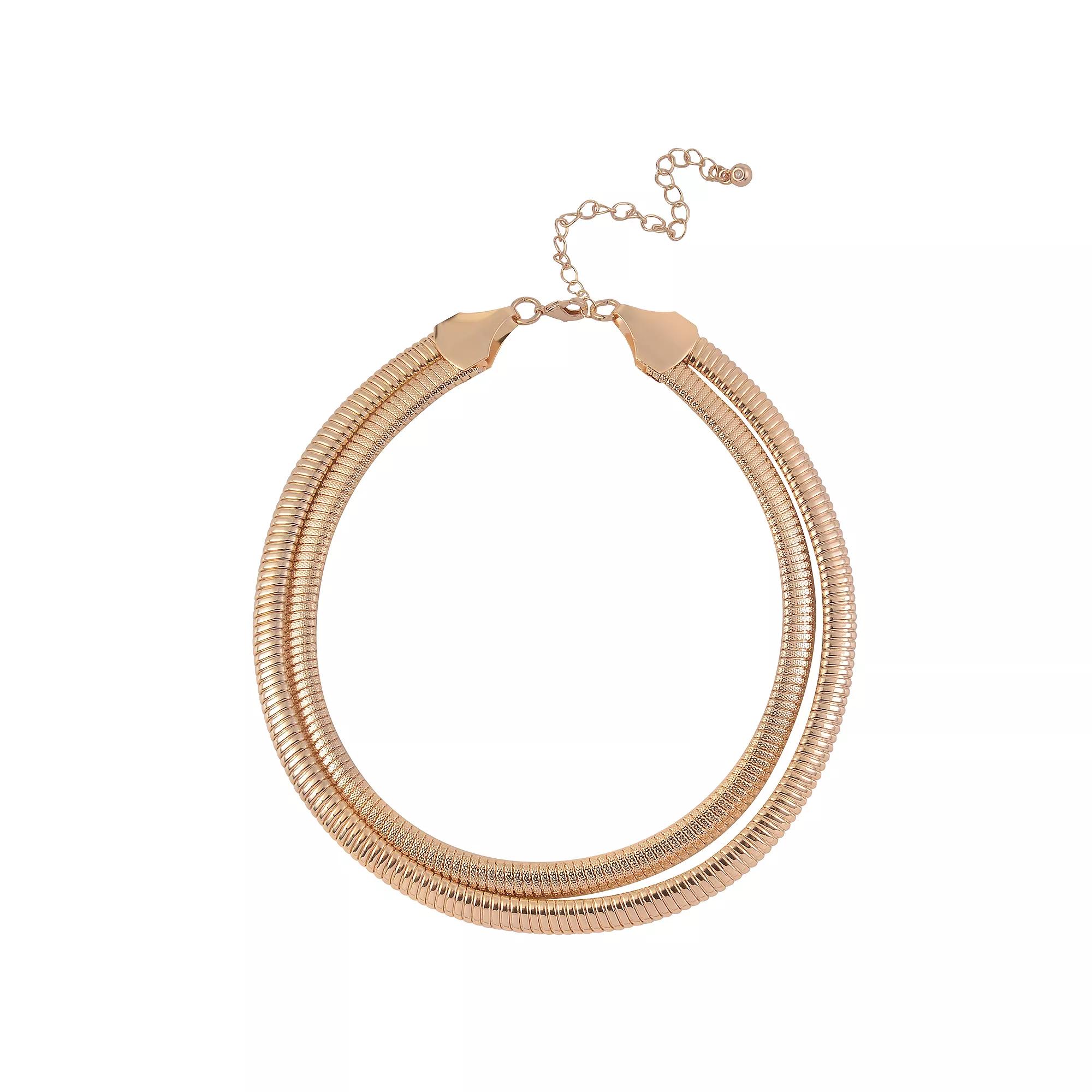 Emberly Gold Tone Double Collar Necklace, Women's, None Product Image