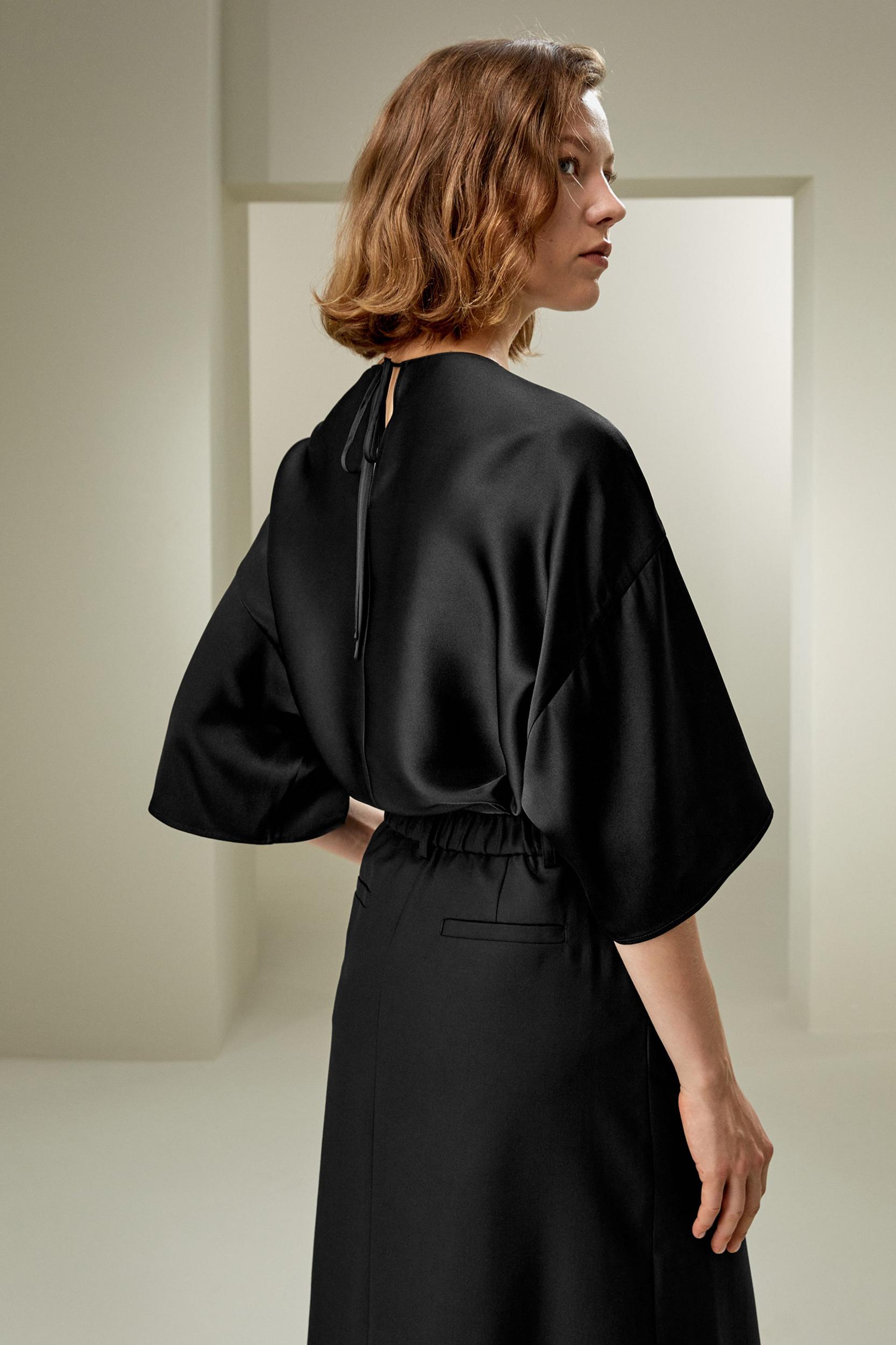 Relaxed Silk Crewneck Blouse Product Image