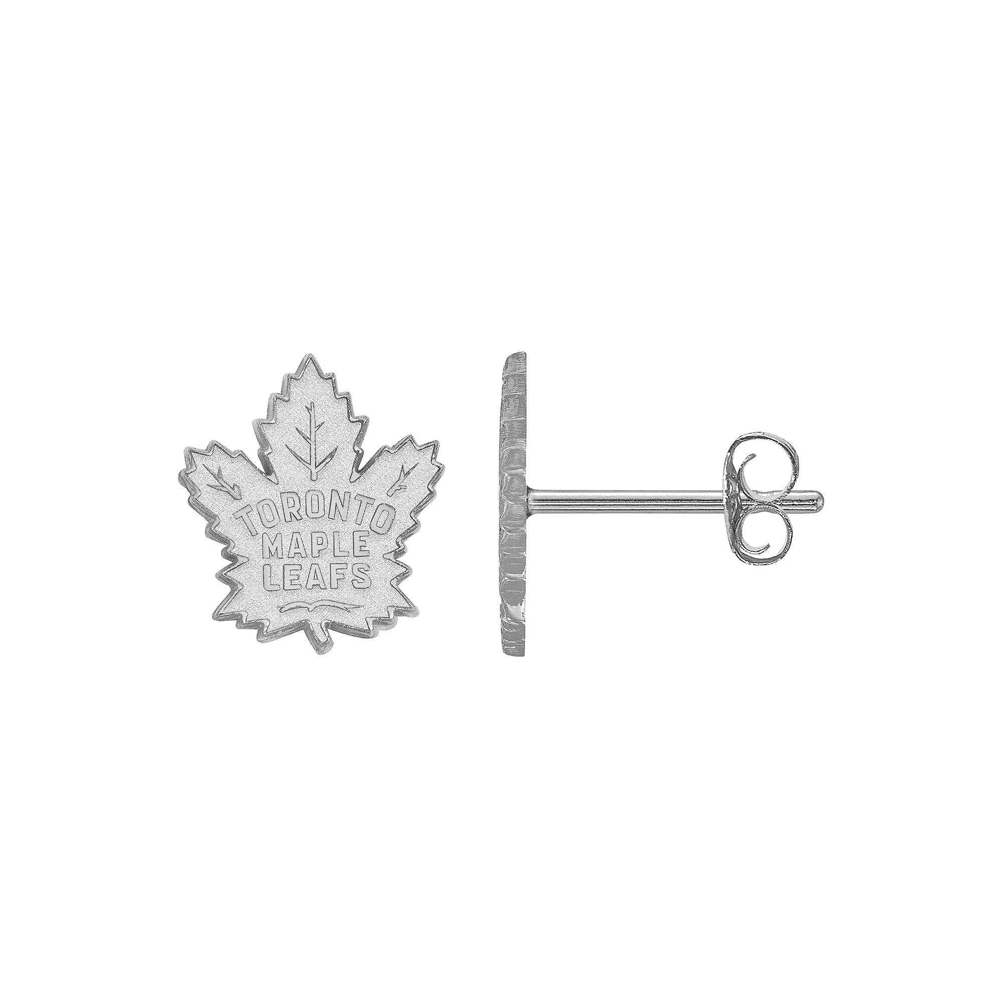 LogoArt Toronto Maple Leafs Sterling Silver Mini Logo Stud Earrings, Women's Product Image
