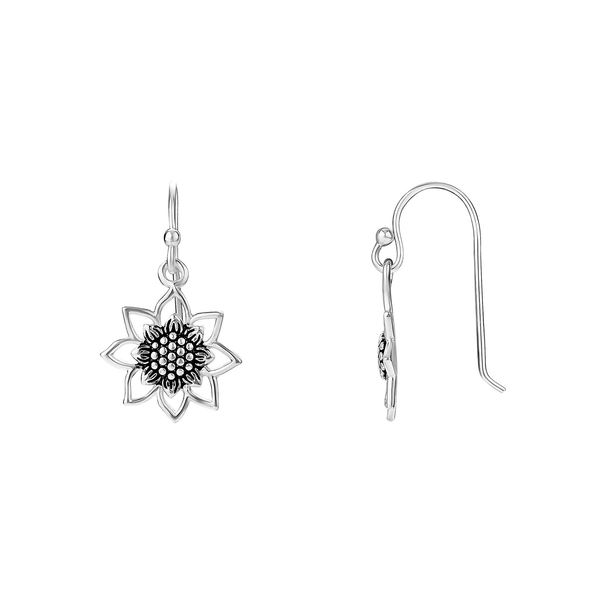 PRIMROSE Sterling Silver Sunflower Drop Earrings, Women's Product Image