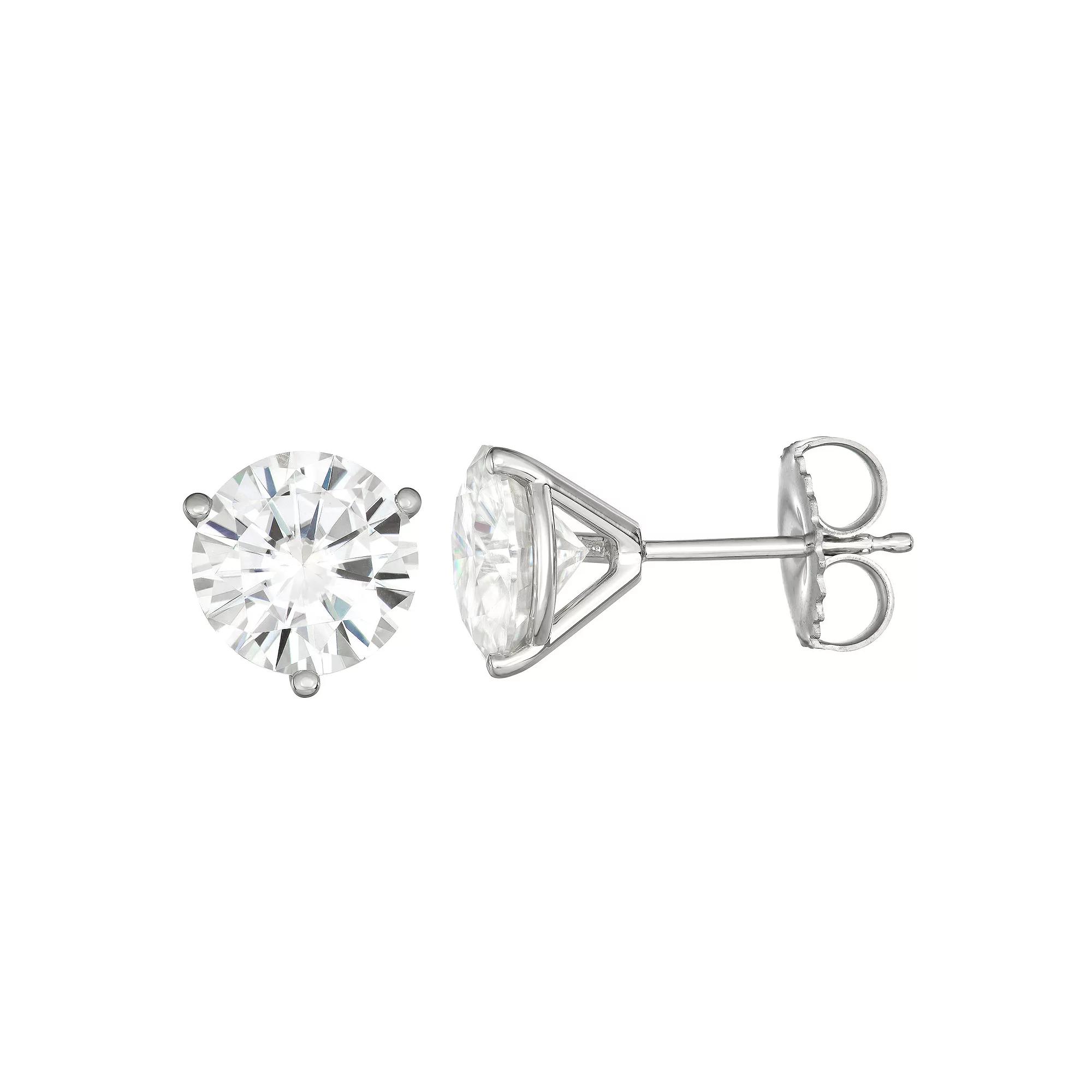 Charles & Colvard 14k White Gold 3 Carat T.W. Lab-Created Moissanite Stud Earrings, Women's Product Image