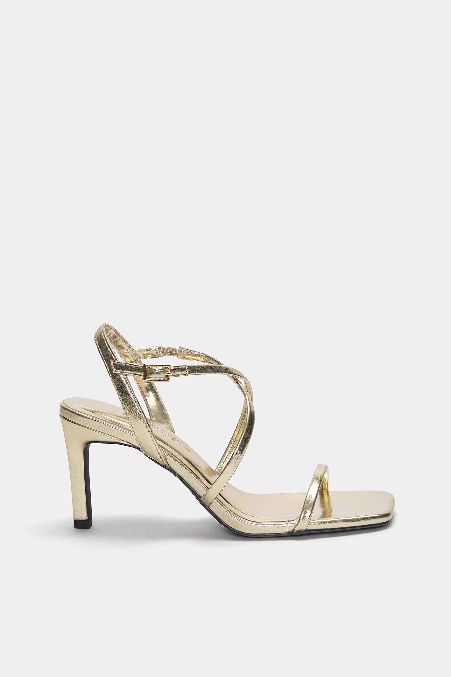 Gold high-heel sandals Product Image