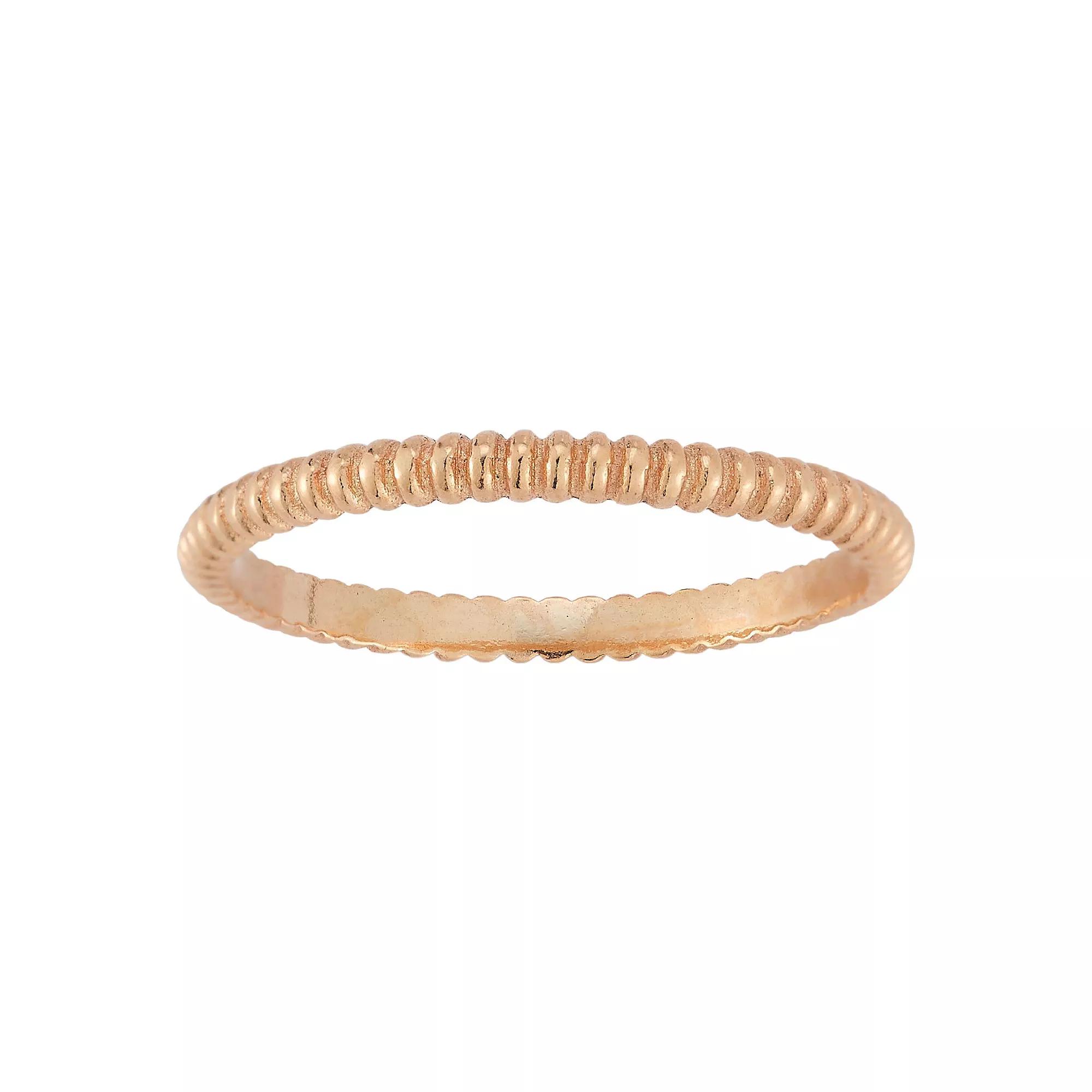 Sunkissed Sterling Twist Ring Set, Women's, Size: 6, Rose Gold Tone Product Image