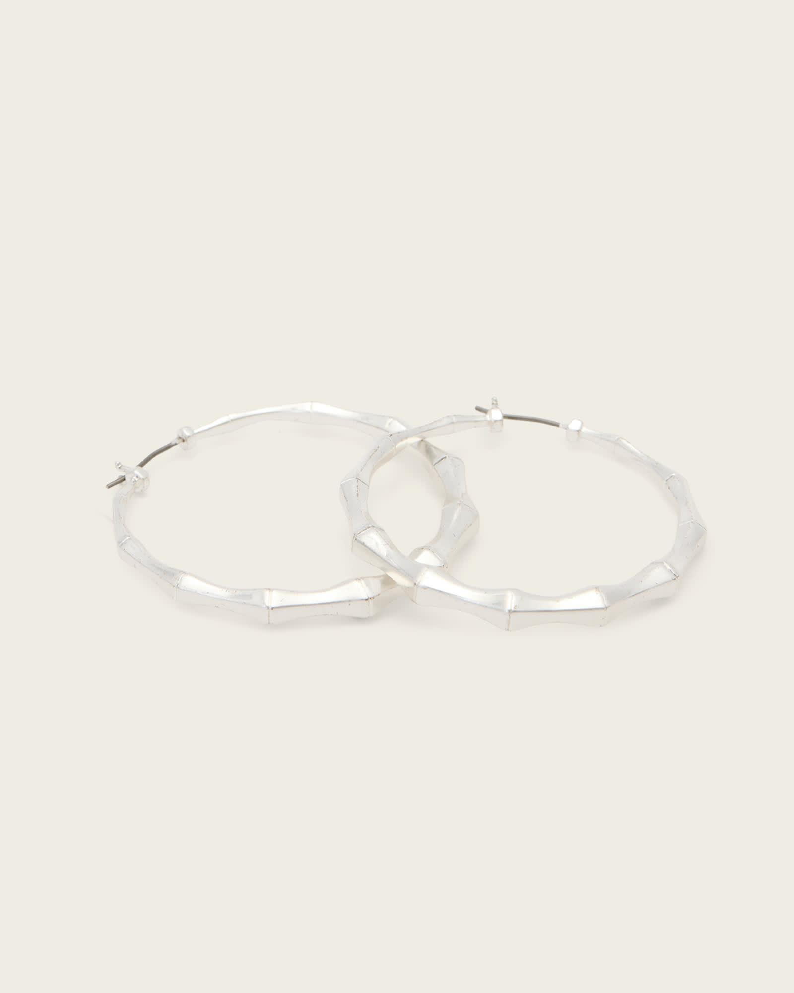 Janna Flat Earrings WARM SILVER | ALLSAINTS US Product Image