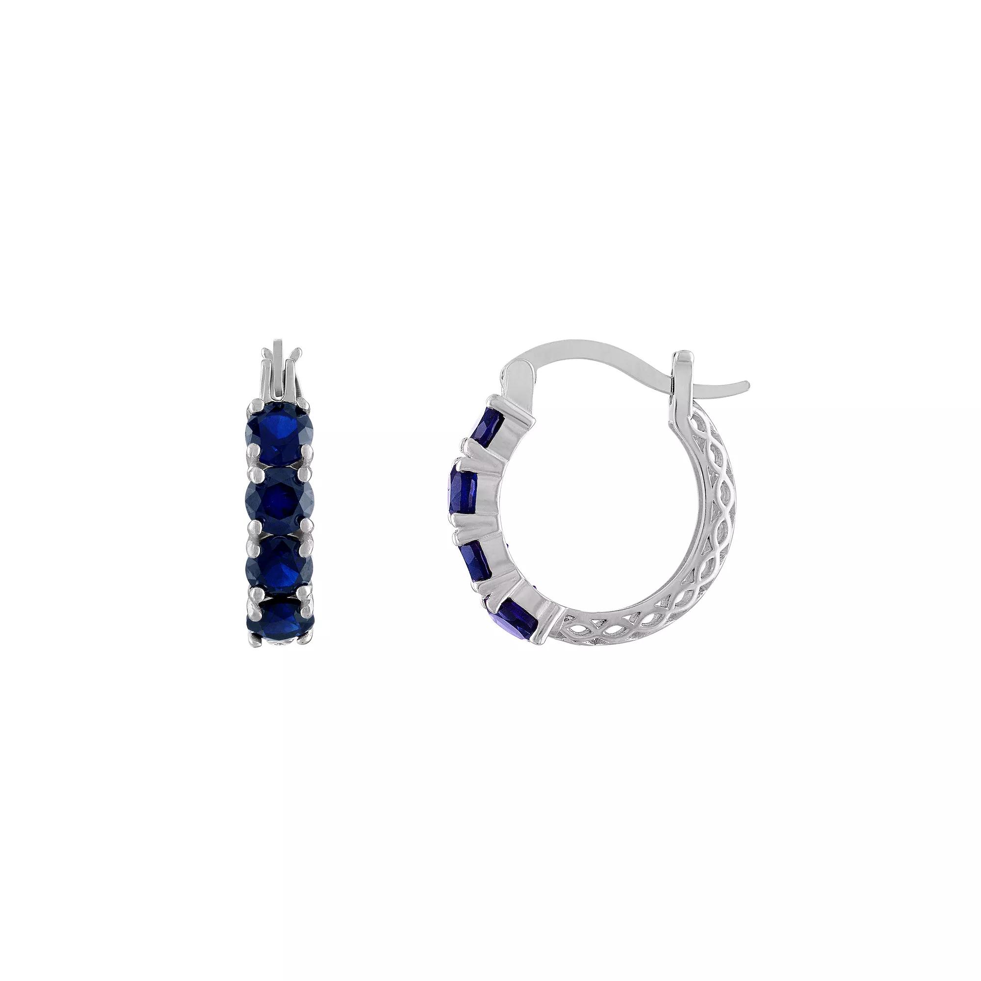 Designs by Gioelli Sterling Silver Filigree Hoop Earrings, Women's, Purple Product Image