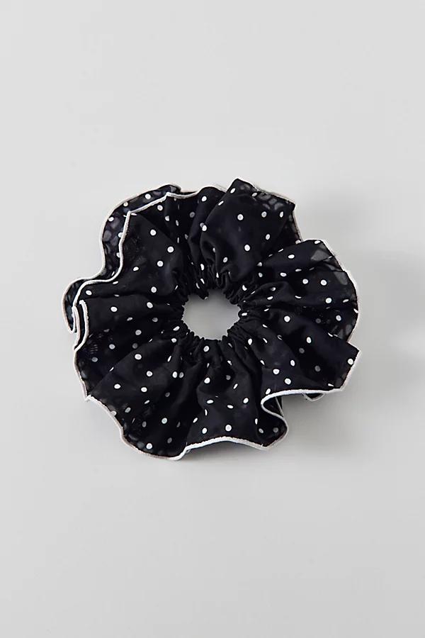 Ruffled Polka Dot Scrunchie Womens at Urban Outfitters Product Image