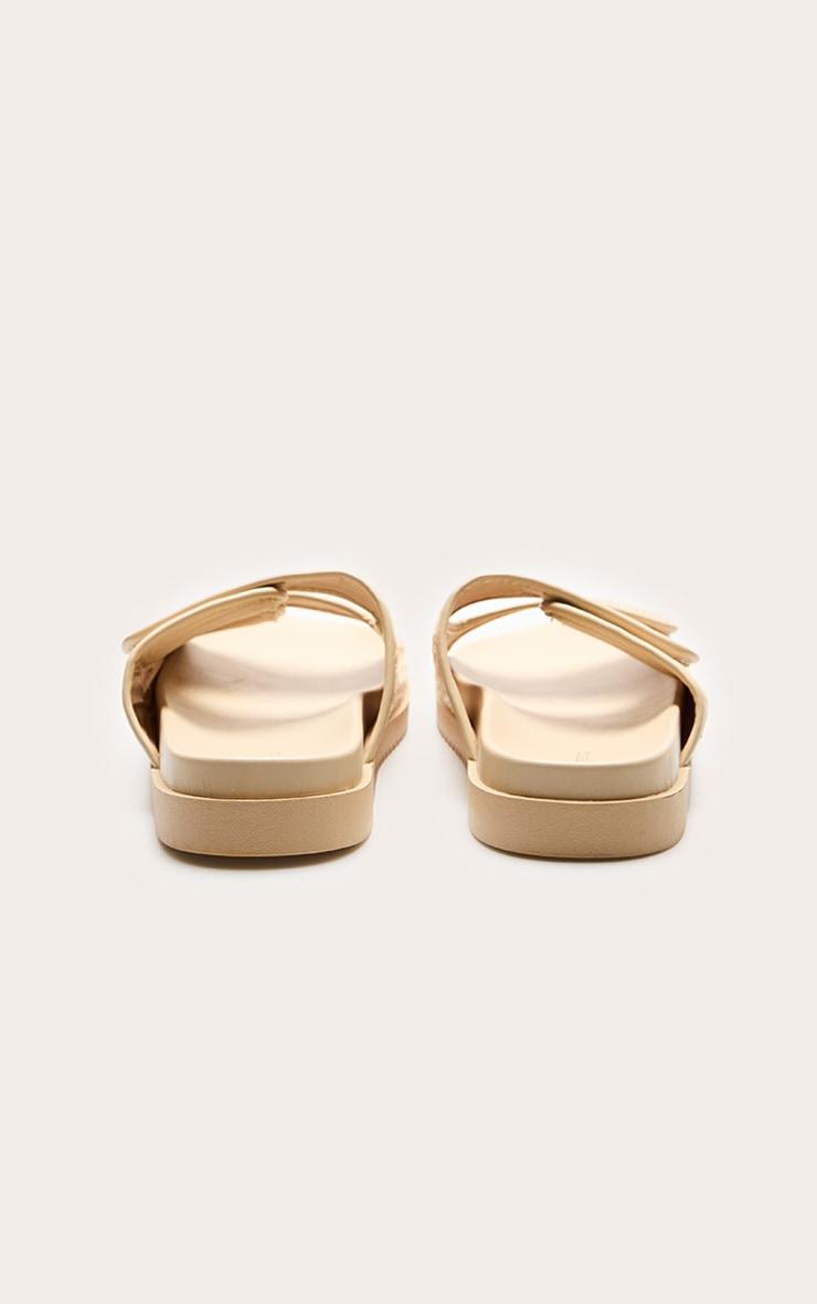 Stone Pu Round Toe Woven Velcro Straps Product Image