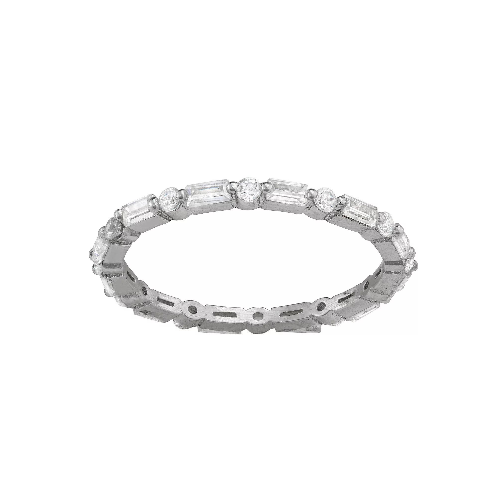 Contessa Di Capri Cubic Zirconia Baguette & Round Cut Eternity Ring, Women's,  Product Image