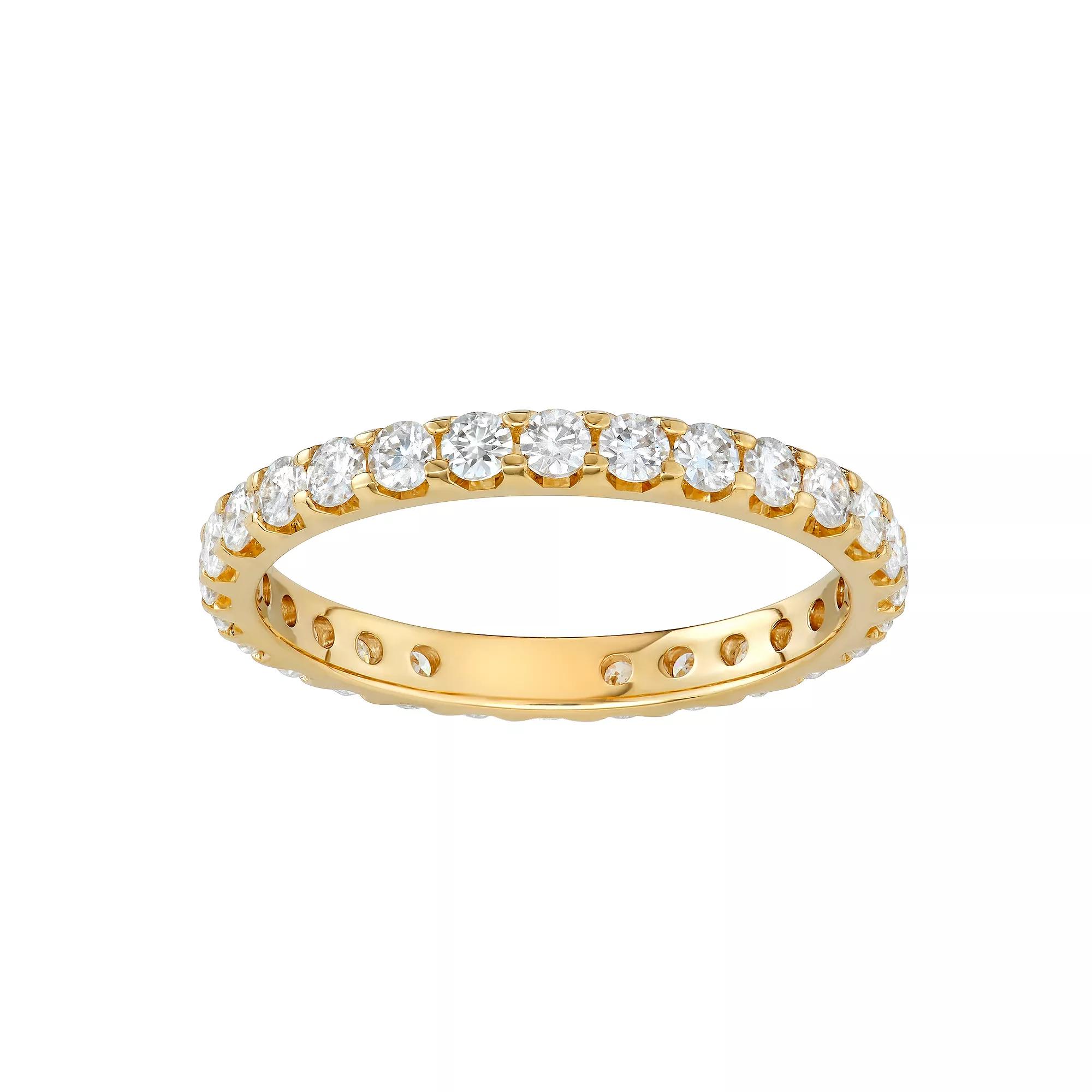 Charles & Colvard 14k Gold 1 Carat T.W. Lab-Created Moissanite Eternity Band, Women's, Size: 8, Yellow Product Image