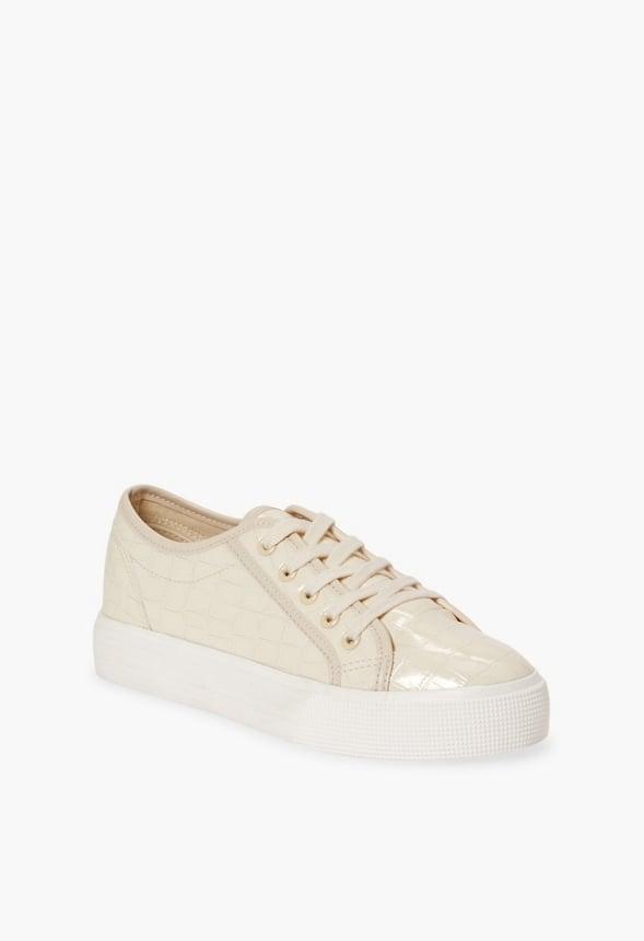 JustFab Margaux Platform Loafer Pump Womens Black/ White Size 8.5 Product Image