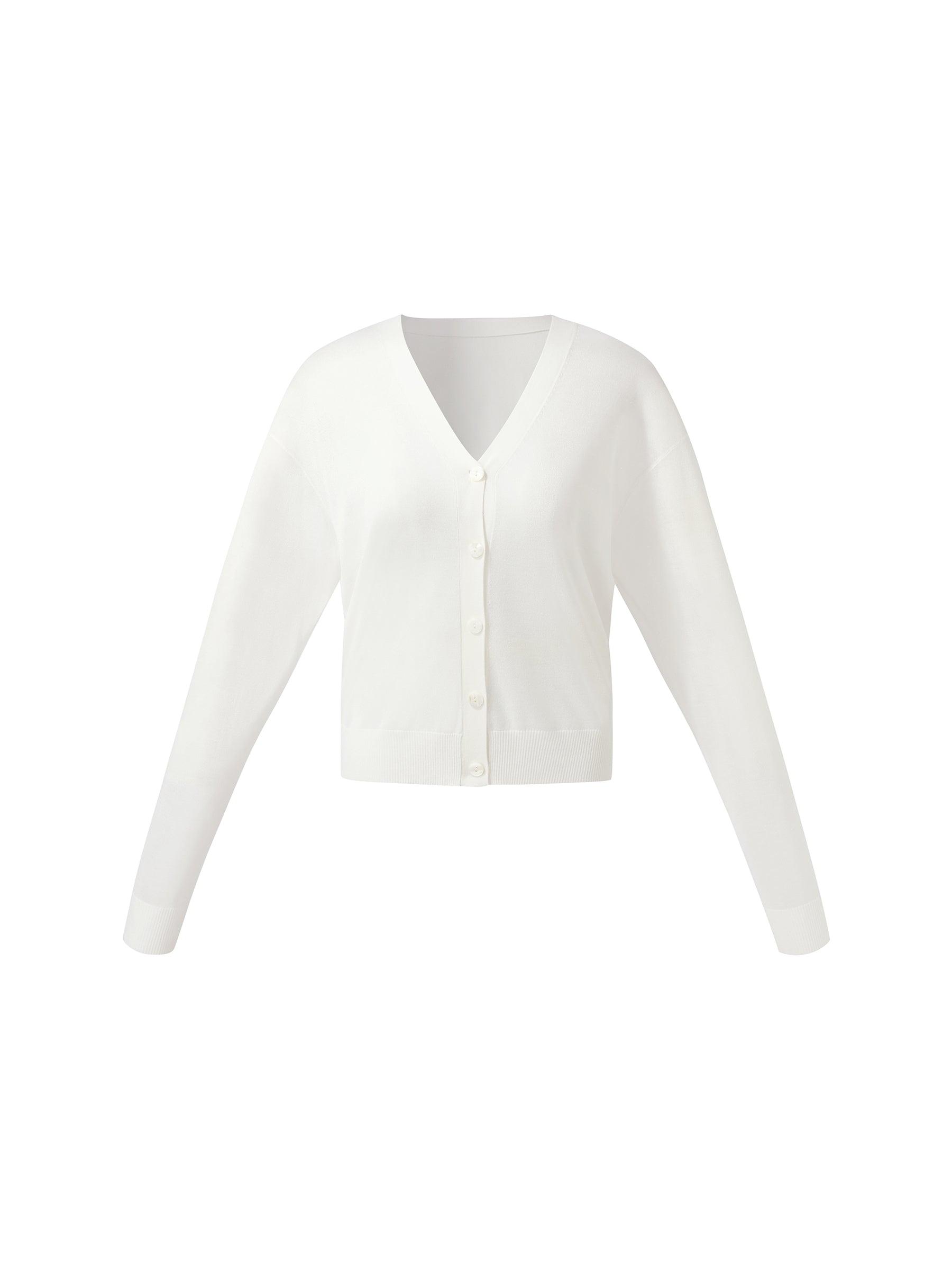 V-Neck Single-Breasted Women Sheer Cardigan Product Image