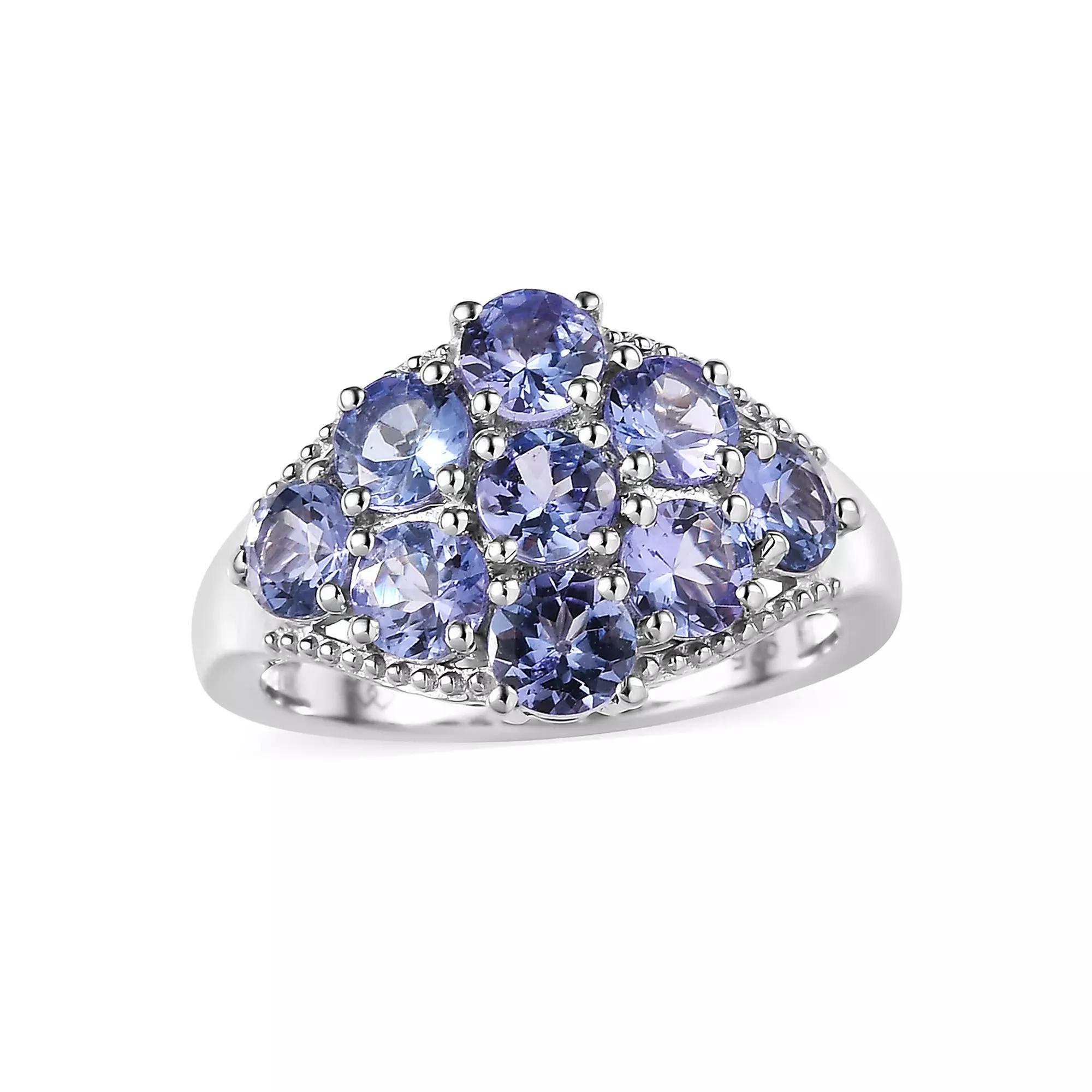 Sterling Silver Tanzanite Cluster Ring, Women's, Size: 6 Product Image