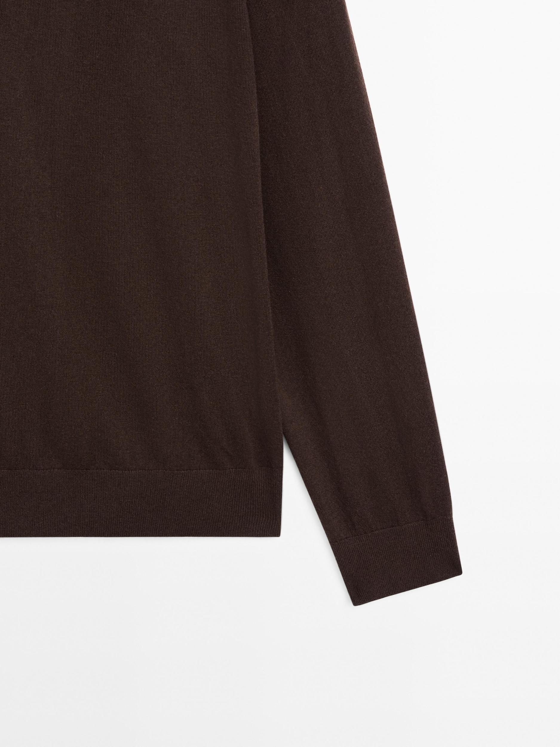 Cotton blend knit polo sweater Product Image