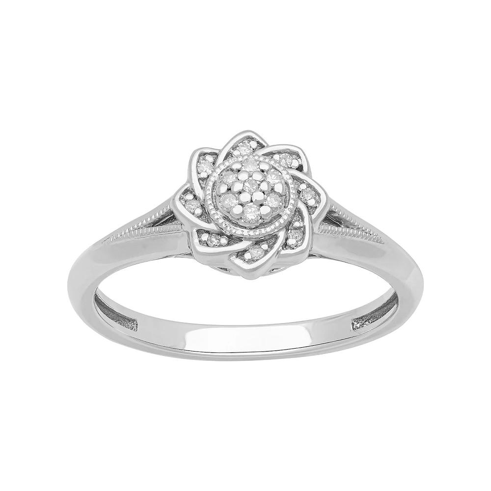 Love Always Sterling Silver Diamond Accent Pinwheel Promise Ring, Women's, Size: 9 Product Image