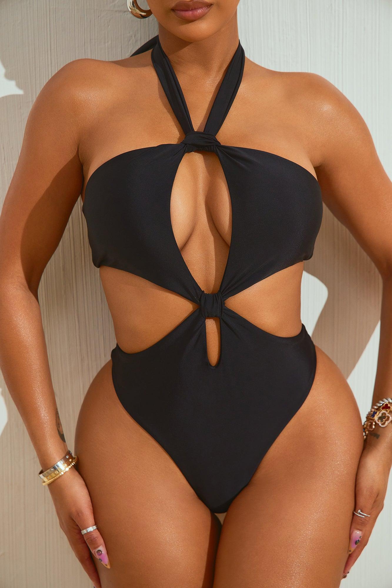 Elaine Cutout 1 Piece Swimsuit - Black Product Image
