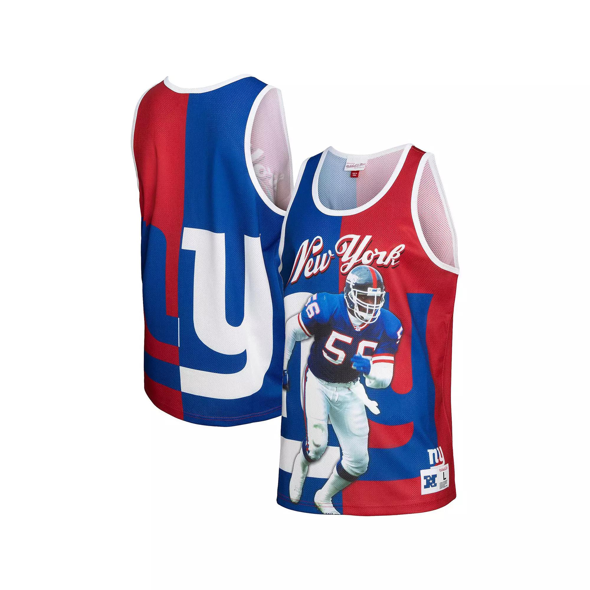 Men's Mitchell & Ness Lawrence Taylor Royal/Red New York Giants Retired Player Graphic Tank Top,  Product Image