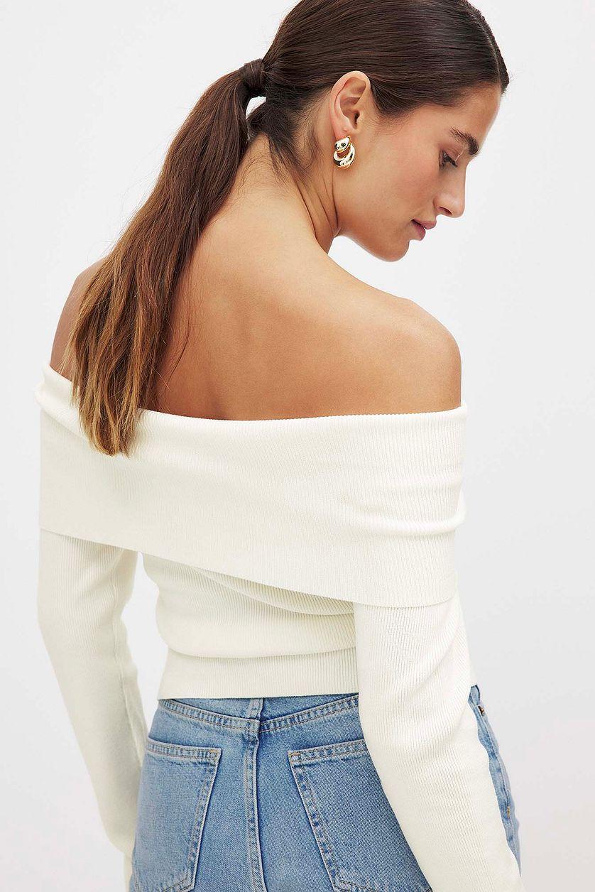 Folded Offshoulder Knitted Top Product Image