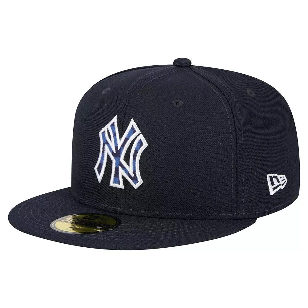 Mens New Era New York Yankees Checkered Undervisor 59FIFTY Fitted Hat Blue Product Image