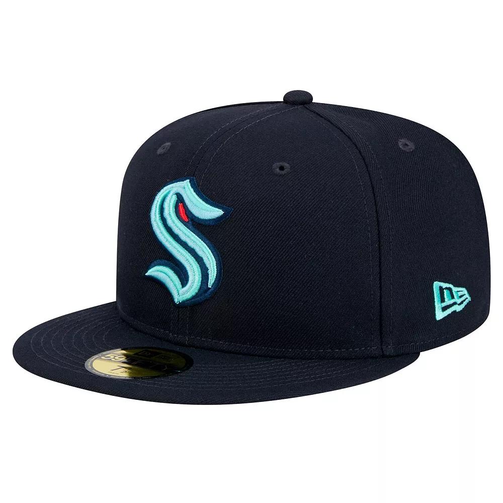 Men's New Era Deep Sea Blue Seattle Kraken Core 59FIFTY Fitted Hat,  Product Image