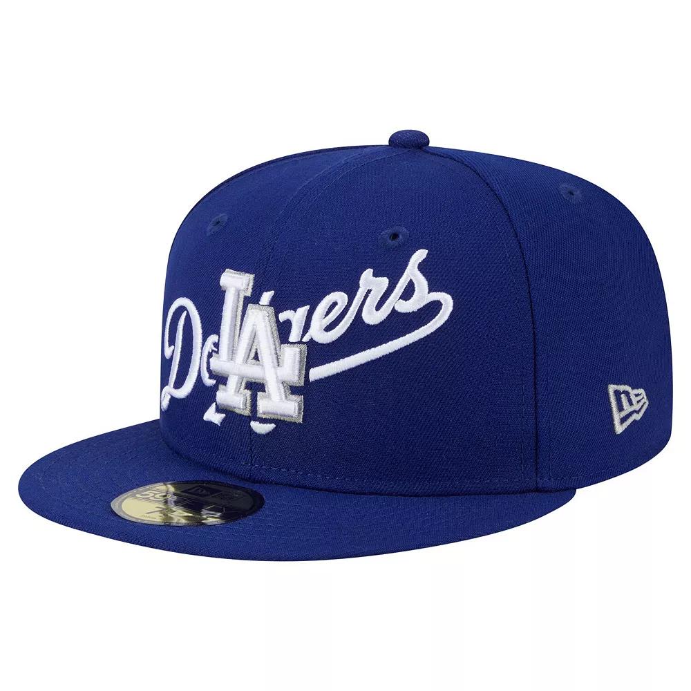 Men's New Era Royal Los Angeles Dodgers Overlap 59FIFTY Fitted Hat, Size: 7 7/8, Blue Product Image