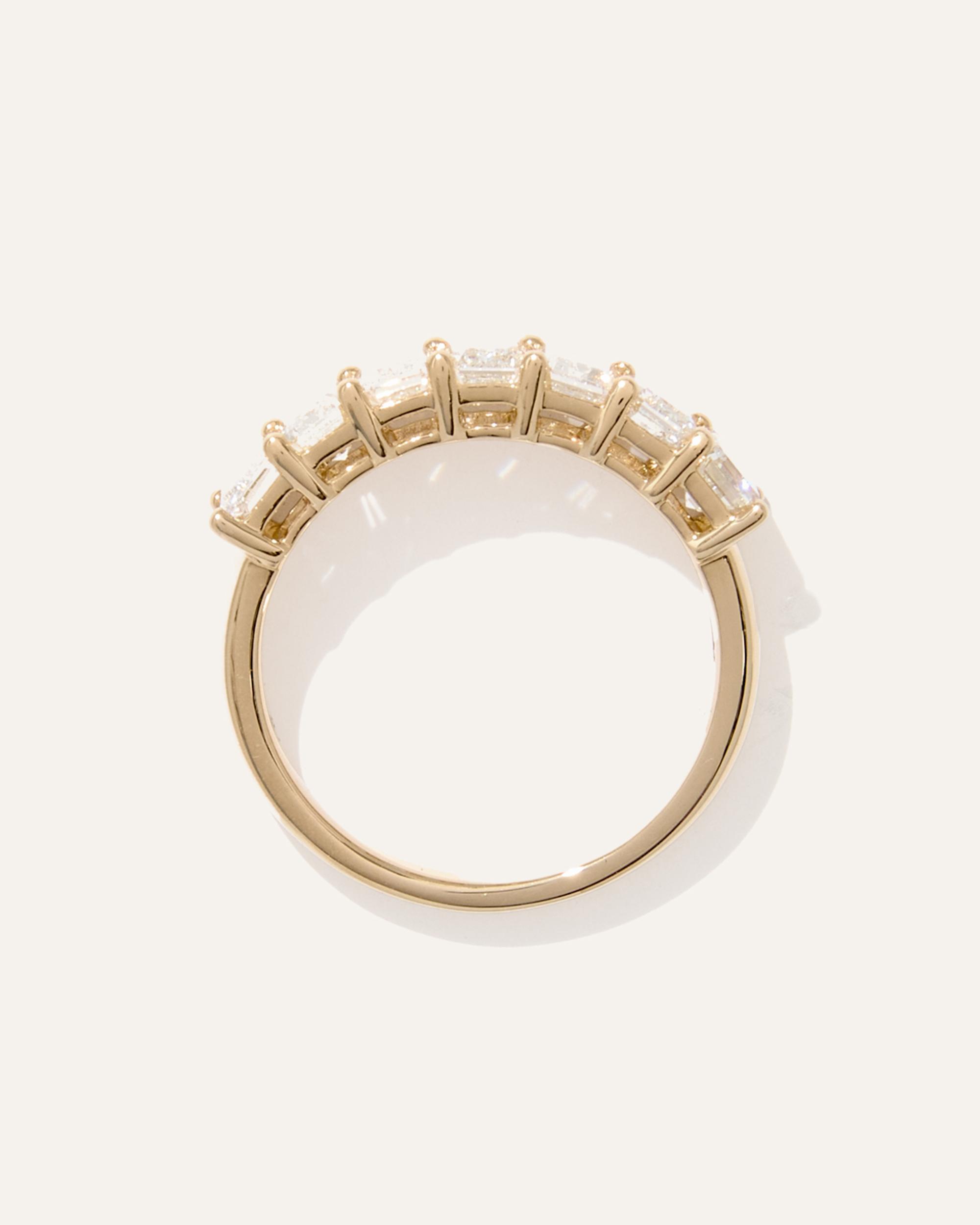 Quince | Women's Lab Grown Diamond Emerald Seven Stone Band Rings Product Image