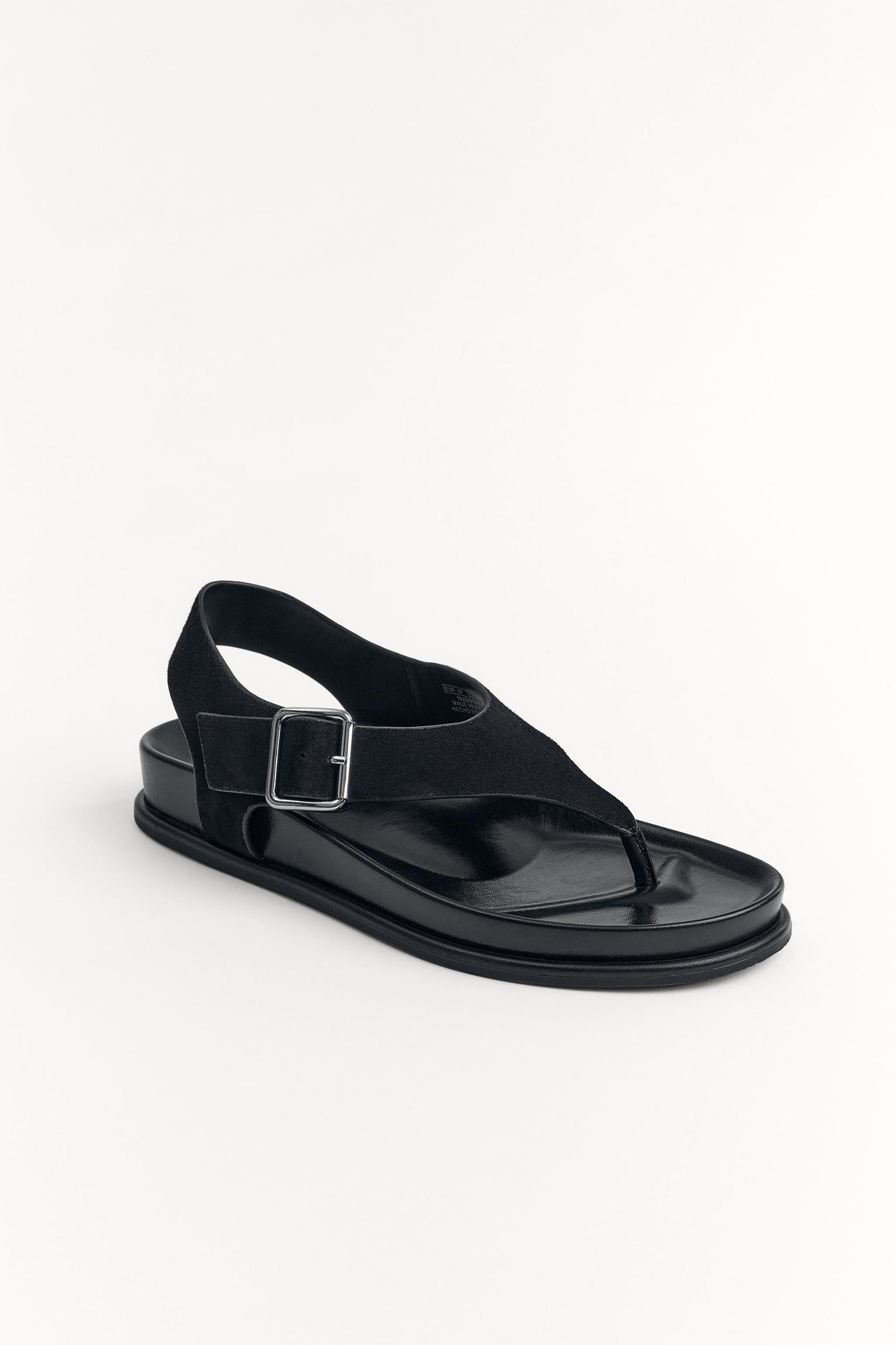 SUEDE FLAT SANDALS Product Image