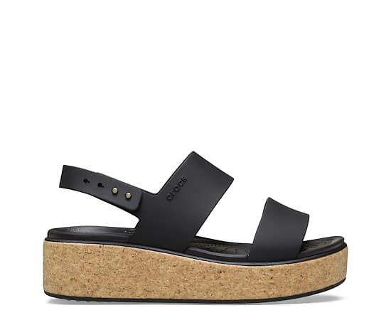 Crocs Womens Brooklyn Cork Low Wedge Sandal Product Image