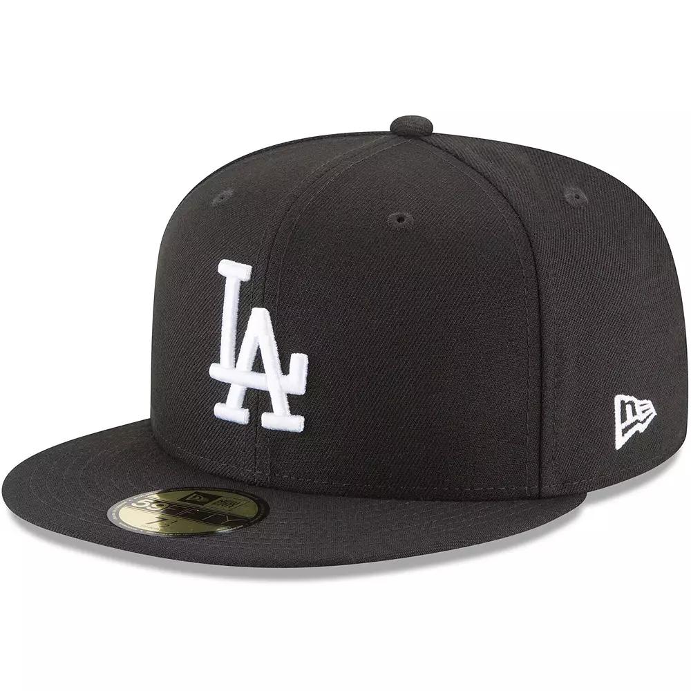 Men's New Era Black Los Angeles Dodgers 59FIFTY Fitted Hat, Size: 7 1/4 Product Image