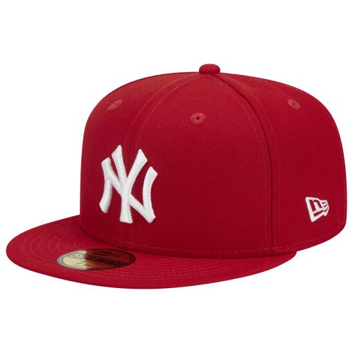 New Era New Era Yankees 5950 Evergreen Side Patch Fitted Hat - Adult White/Red Product Image