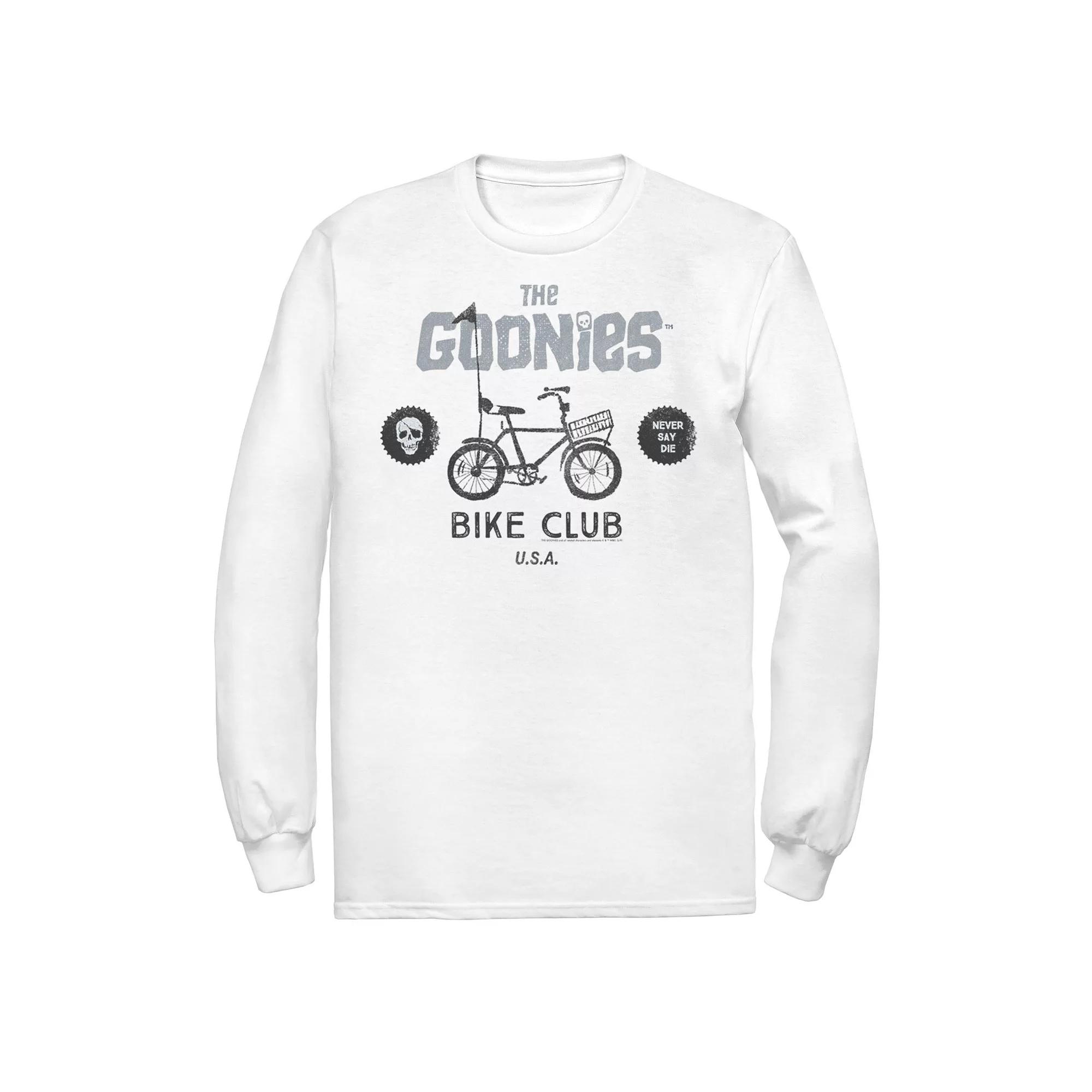 Men's The Goonies Bike Club Never Say Die Text Tee, Size: Small, White Product Image