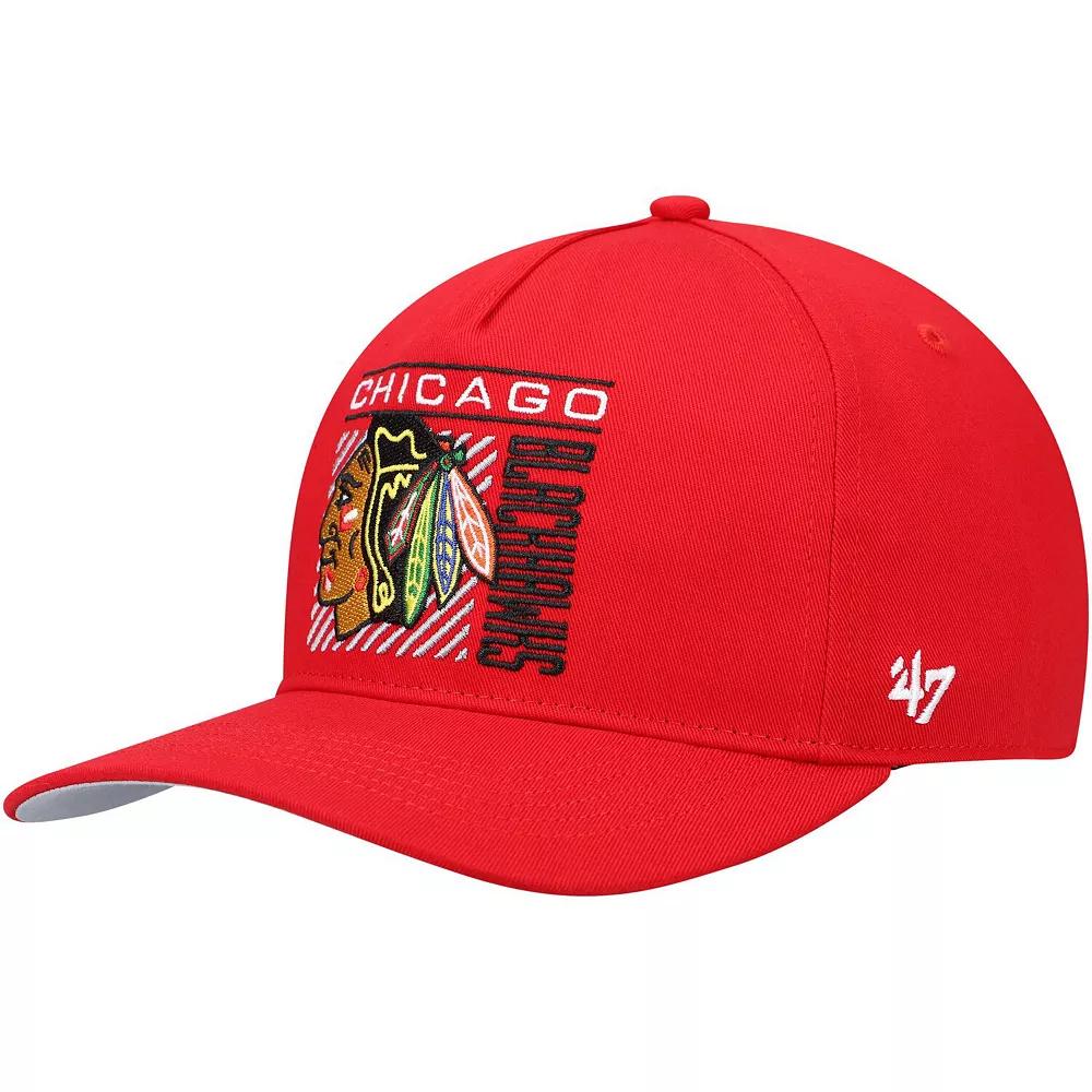 Men's '47 Red Chicago Blackhawks Reflex Hitch Snapback Hat Product Image
